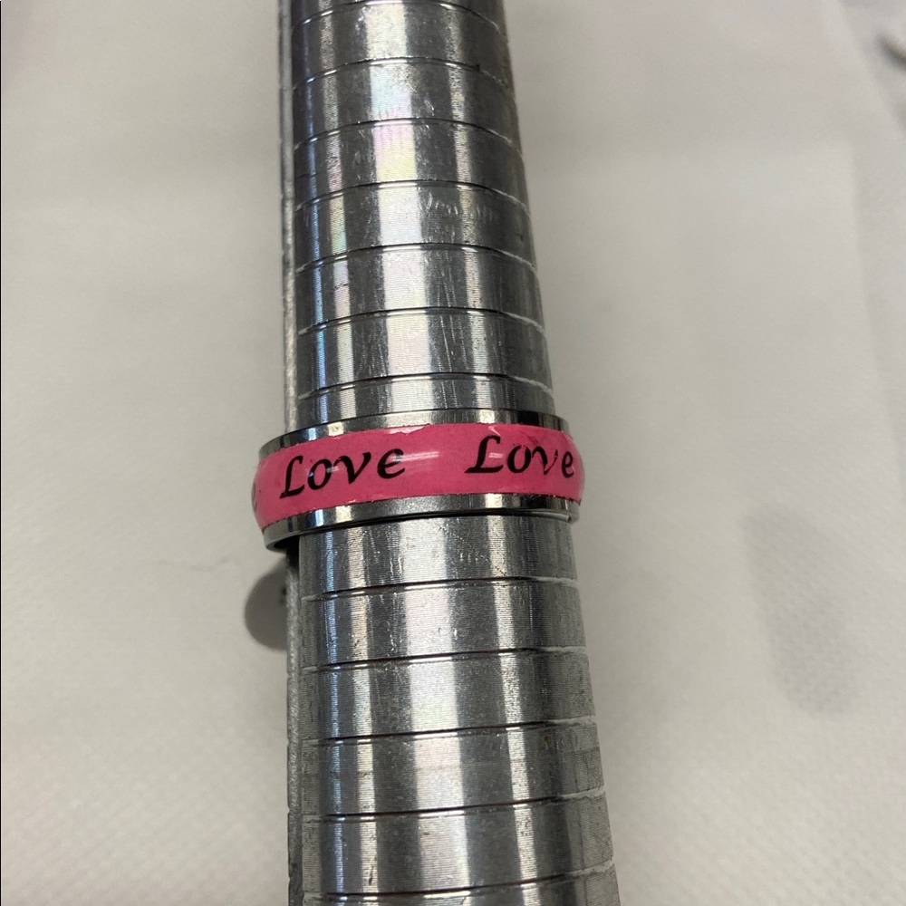 Pink Love Stainless Steel Ring